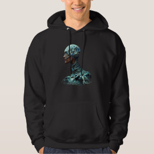 Female Robot Sci Fi Cyborg Unique Futuristic Digit Hoodie