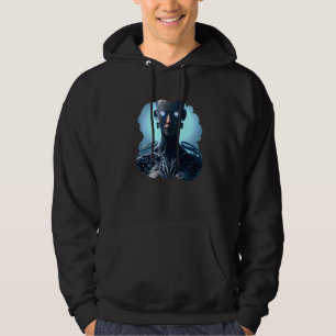 Female Robot Sci Fi Cyborg Unique Futuristic Digit Hoodie