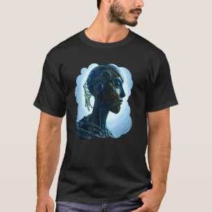 Female Robot Sci Fi Cyborg Unique Futuristic Digit T-Shirt
