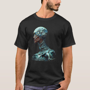 Female Robot Sci Fi Cyborg Unique Futuristic Digit T-Shirt