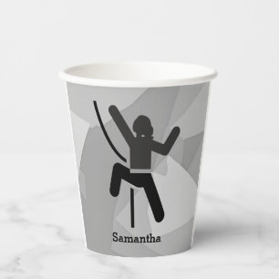Female Rock Climber Design Paper Cups