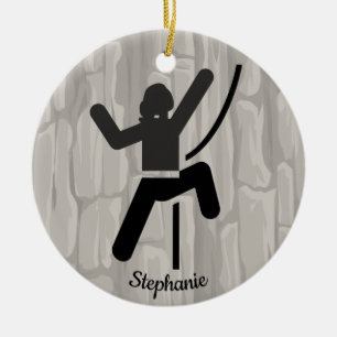 Female Rock Climber Ornament