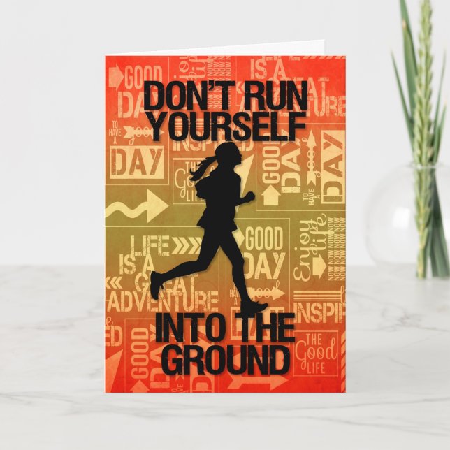 FEMALE Running Themed Get Well Card (Front)