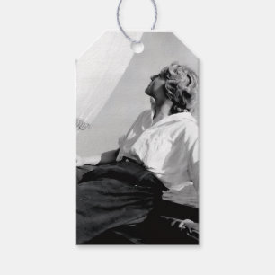 Female Sailor Black and White Photo Gift Tags