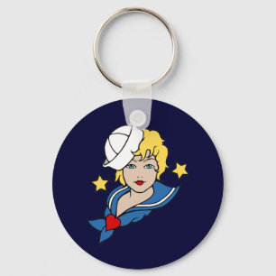Female Sailor Tattoo Key Ring