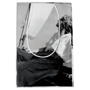 Female Sailor  (Veronica Lake) Black & White Photo Medium Gift Bag