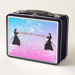 Female Samurai Warrior with Sword Metal Lunch Box