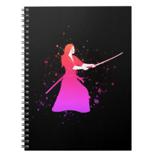 Female Samurai Warrior with Sword Notebook