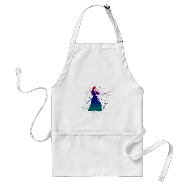 Female Samurai Warrior with Sword Standard Apron (Front)