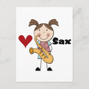 Female Saxophone Player Tshirts and Gifts Postcard