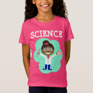 Female Scientist on Girls' Fine Jersey T-Shirt