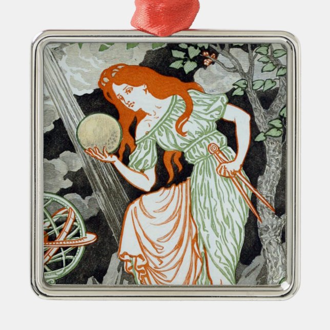 Female Scientist (Women in Science and Technology) Metal Tree Decoration (Front)