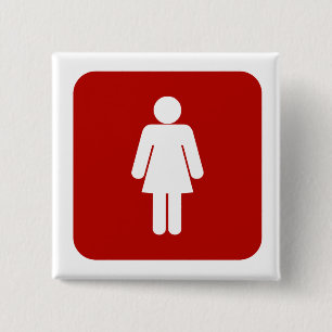 Female Sign 15 Cm Square Badge