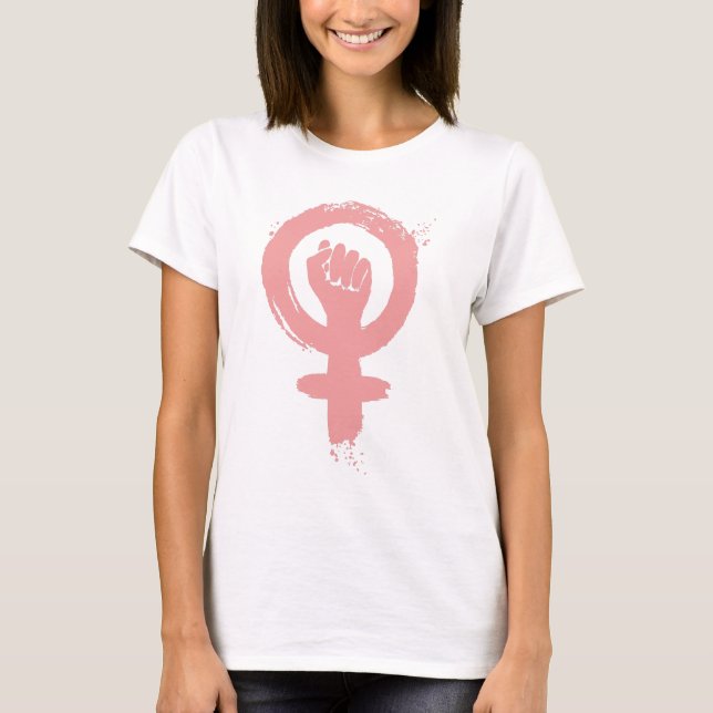 Female Sign Feminist Fist Social Justice  T-Shirt (Front)
