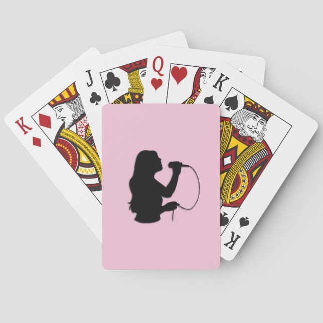 Female Singer Pink Playing Cards (Back)