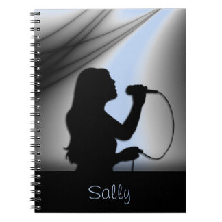 Female Singer Silver Curtain Personal Notebook