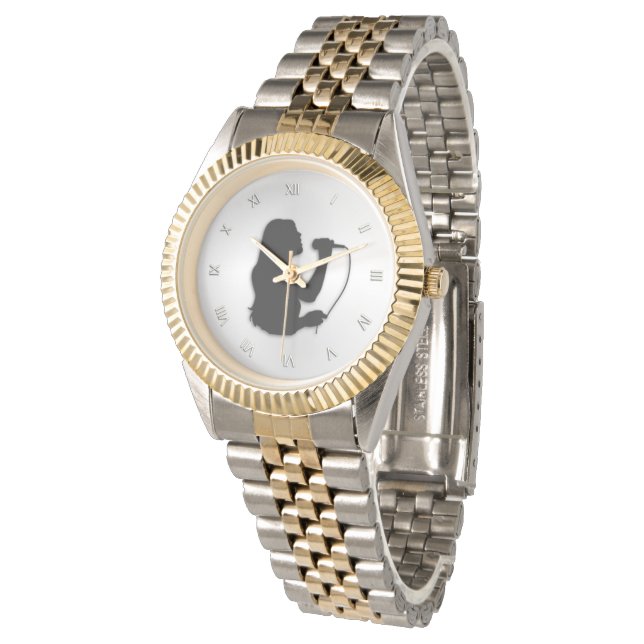 Female Singer with Roman Numerals Watch (Angled)