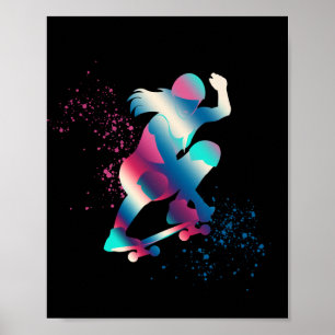 Female Skateboarder Poster