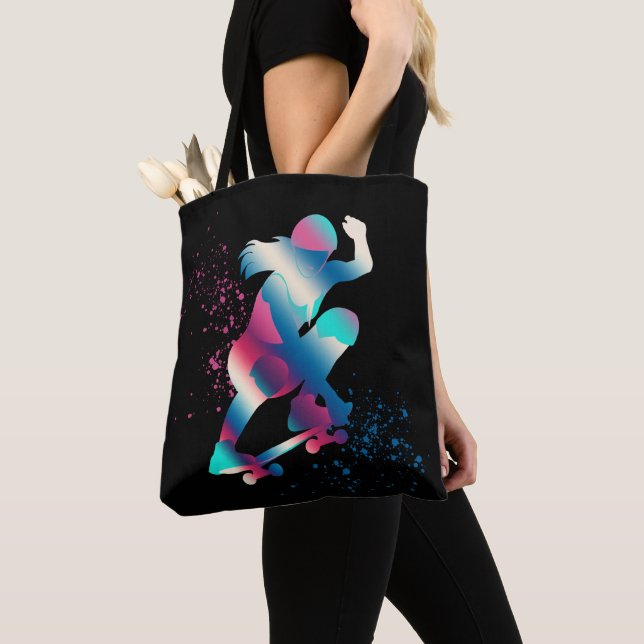 Female Skateboarder Tote Bag (Close Up)