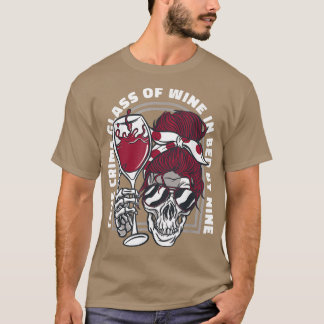 Female skeleton skull drinking alcohol T-Shirt
