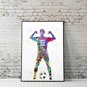 Female Soccer Player Poster