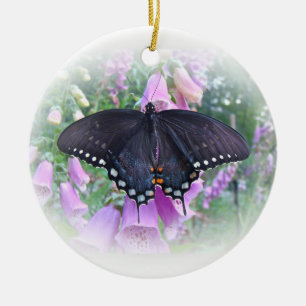 Female Spicebush Swallowtail Butterfly Ceramic Tree Decoration