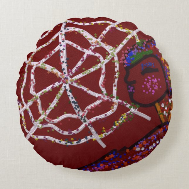 Female Spider Pharaoh  Round Cushion (Front)