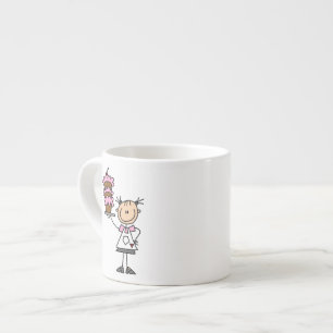 Female Stick Figure Baker Espresso Cup