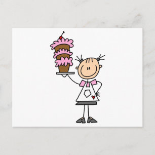 Female Stick Figure Baker Tshirts and Gifts Postcard