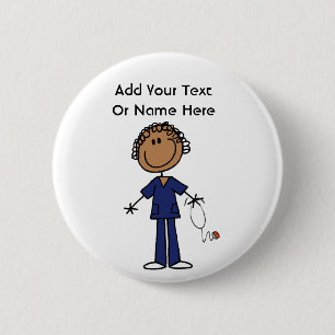 Female Stick Figure Nurse Aid T-shirts and Gifts 6 Cm Round Badge