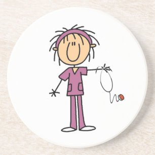 Female Stick Figure Nurse Coaster