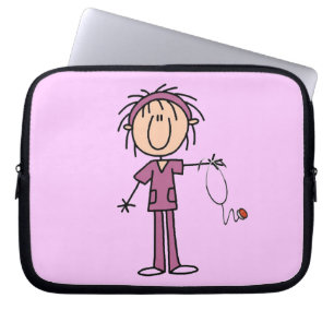 Female Stick Figure Nurse Laptop Sleeve