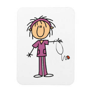 Female Stick Figure Nurse Magnet