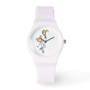 Female Stick Figure Tennis Player Watch