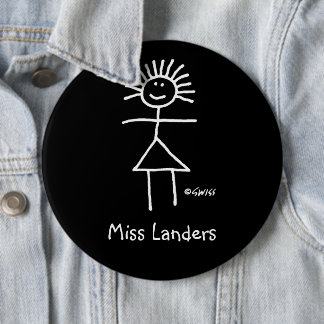 Female Substitute Teacher Name Tag Cute Funny 6-in 6 Cm Round Badge