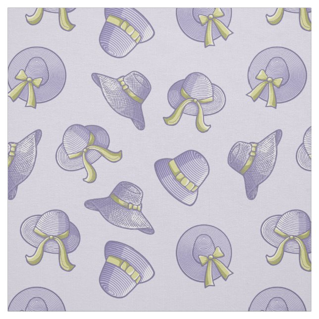 Female Summer Hats Lilac Pattern Fabric (Swatch)