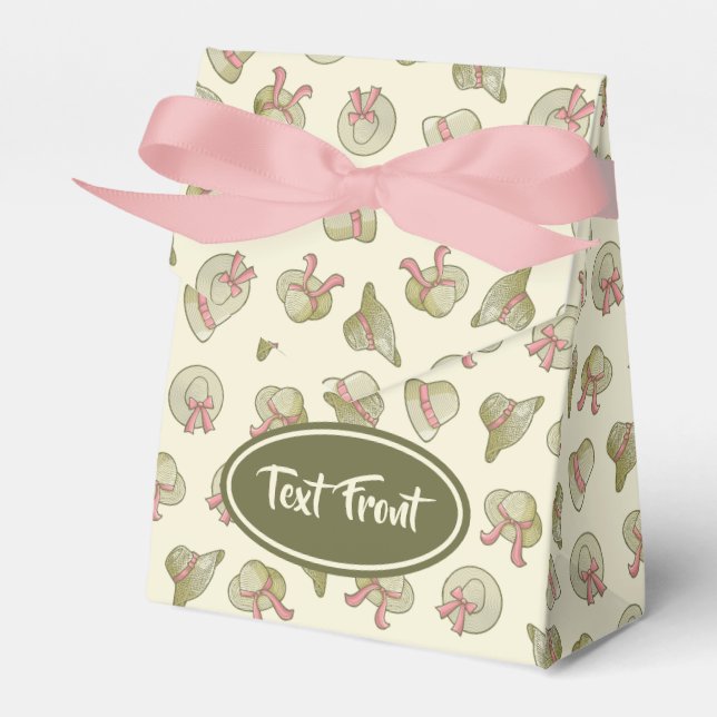 Female Summer Hats Yellow Favour Box (Front Side)