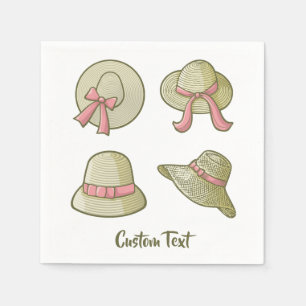 Female Summer Hats Yellow Napkin