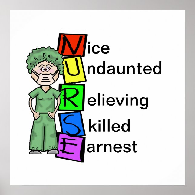 Female Surgical NURSE Acronymn Poster  Customize! (Front)