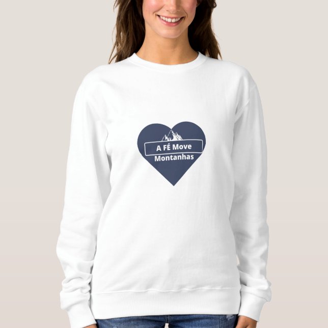 Female sweater heart faith moves mountains (Front)