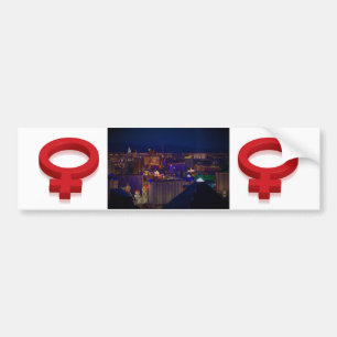 FEMALE SYMBOL LAS VEGAS BUMPER STICKER