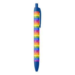 Female Symbol Rainbow Pattern Blue Ink Pen