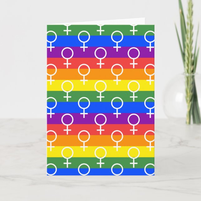 Female Symbol Rainbow Pattern Card (Front)