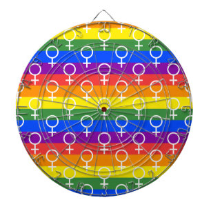Female Symbol Rainbow Pattern Dartboard
