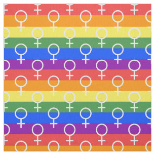Female Symbol Rainbow Pattern Fabric