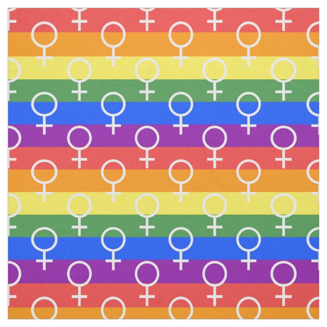 Female Symbol Rainbow Pattern Fabric (Swatch)