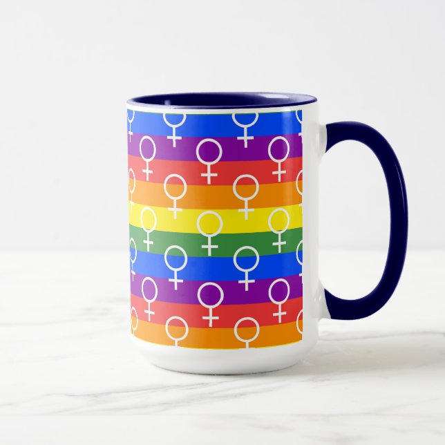 Female Symbol Rainbow Pattern Mug (Right)