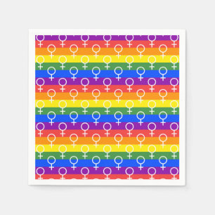 Female Symbol Rainbow Pattern Napkin
