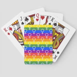 Female Symbol Rainbow Pattern Playing Cards