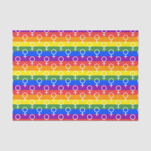 Female Symbol Rainbow Pattern Tissue Paper